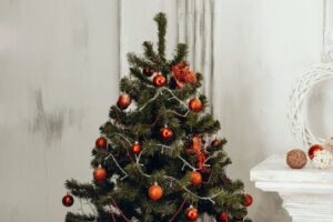 cute nice tree with red decor on